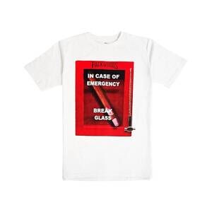 NEW RAWYALTY men's in case of emergency tee in white